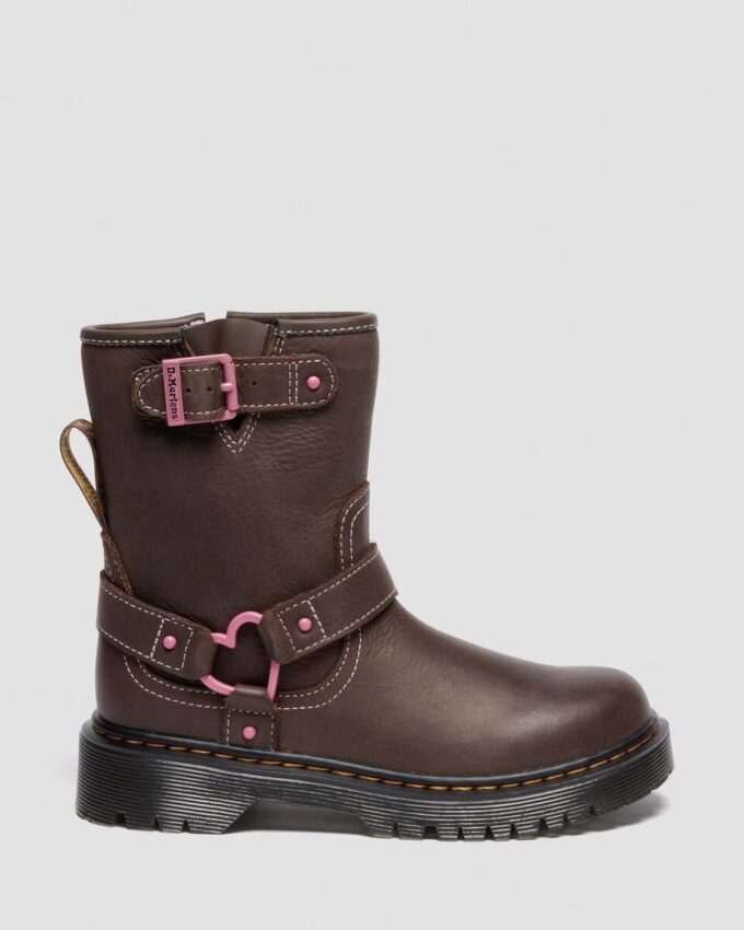 Genaya Junior Kids Leather Biker Boots Genaya Junior Kids Leather Biker Boots