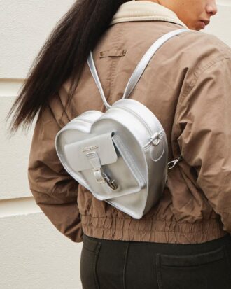 HEART BACKPACK Milled Metallic Backpack