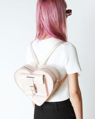 Heart Bag Metallic Shift Leather Backpack