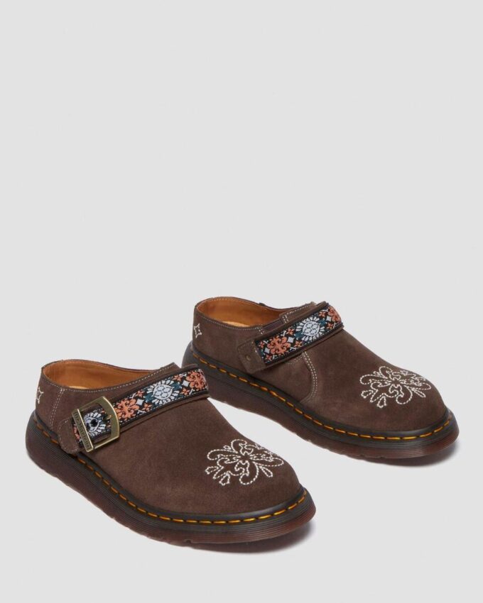 Isham Suede and Jacquard Mules Isham Suede and Jacquard Mules