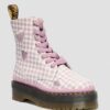 JADON HEART Gingham Leather Platform Boots JADON HEART Gingham Leather Platform Boots