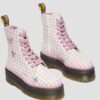 JADON HEART Gingham Leather Platform Boots JADON HEART Gingham Leather Platform Boots
