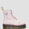 JADON HEART Gingham Leather Platform Boots JADON HEART Gingham Leather Platform Boots