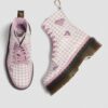 JADON HEART Gingham Leather Platform Boots JADON HEART Gingham Leather Platform Boots
