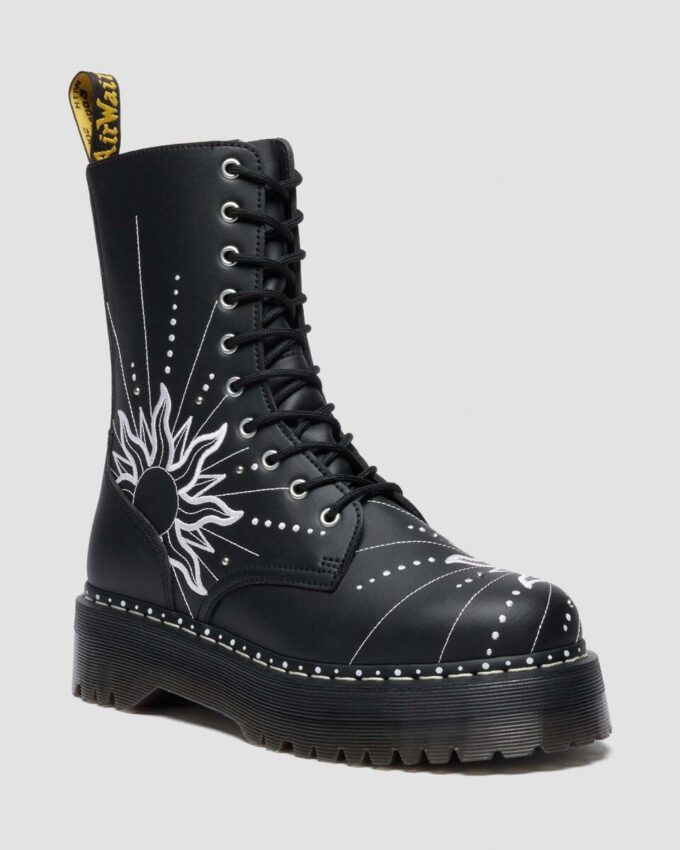 JADON HI SOLAR FLARE Reclaimed Leather Platform Boots JADON HI SOLAR FLARE Reclaimed Leather Platform Boots