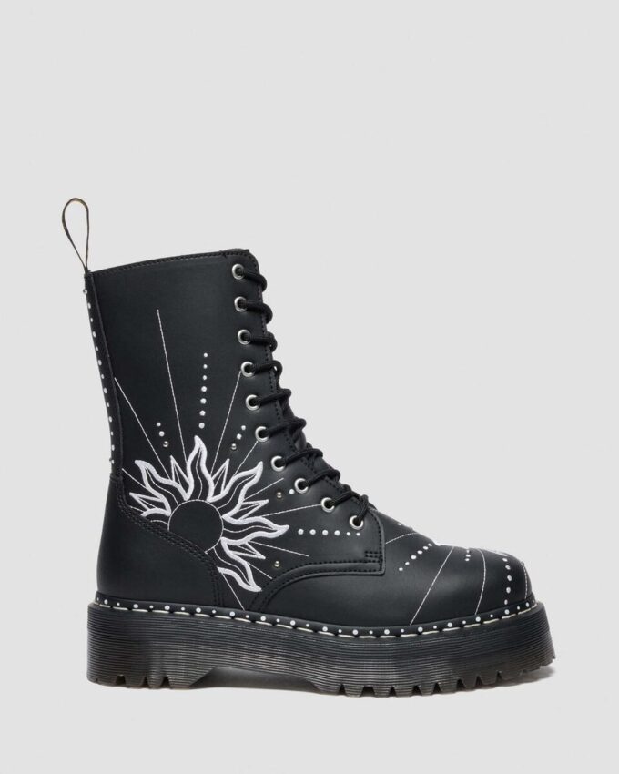 JADON HI SOLAR FLARE Reclaimed Leather Platform Boots JADON HI SOLAR FLARE Reclaimed Leather Platform Boots