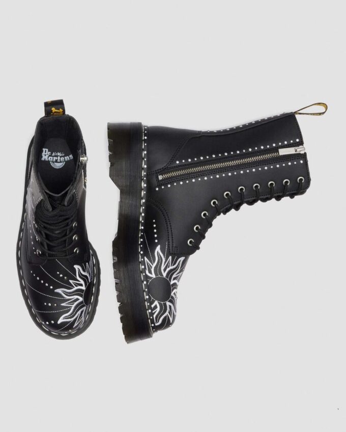 JADON HI SOLAR FLARE Reclaimed Leather Platform Boots JADON HI SOLAR FLARE Reclaimed Leather Platform Boots