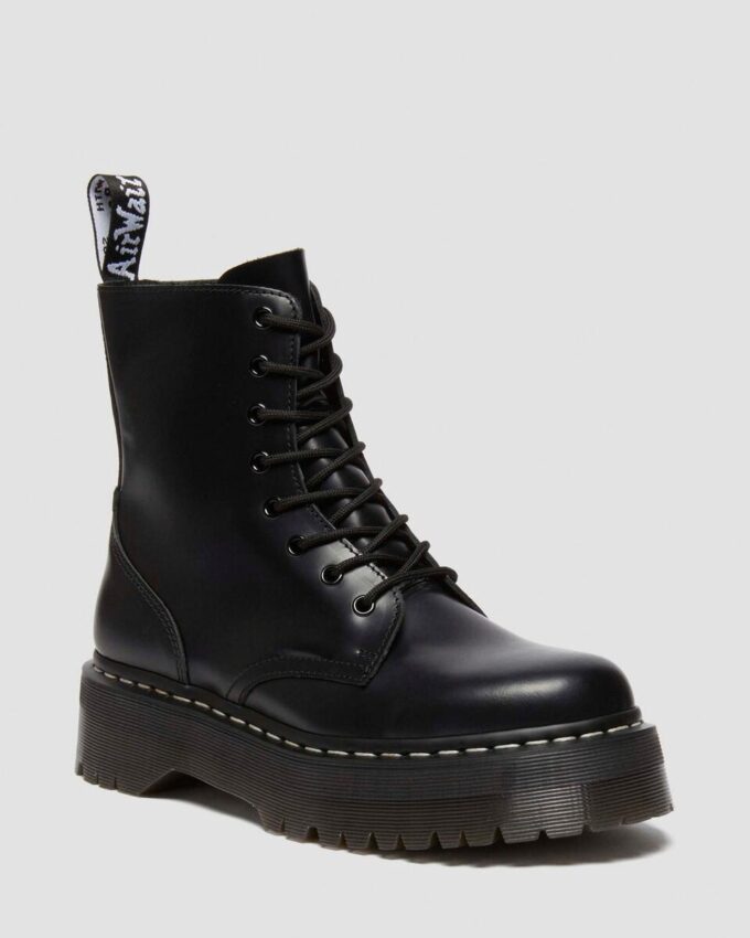 Jadon White Stitch Smooth Leather Platform Boots Jadon White Stitch Smooth Leather Platform Boots