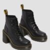 Jesy Sendal Leather Lace Up Flared Heel Boots Jesy Sendal Leather Lace Up Flared Heel Boots