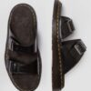 Josef Analine Leather Buckle Slide Sandals