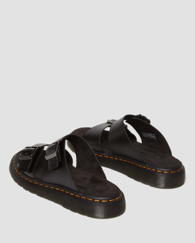 Josef Analine Leather Buckle Slide Sandals