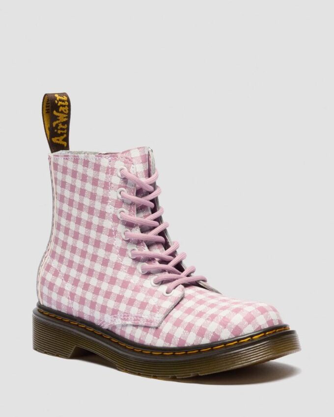 JUNIOR 1460 Gingham Leather Boots JUNIOR 1460 Gingham Leather Boots