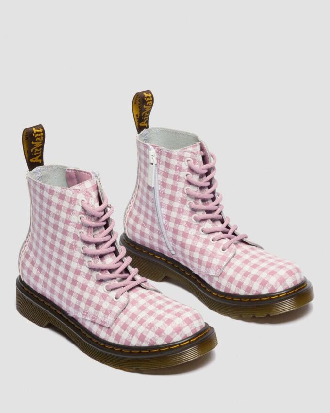 JUNIOR 1460 Gingham Leather Boots JUNIOR 1460 Gingham Leather Boots