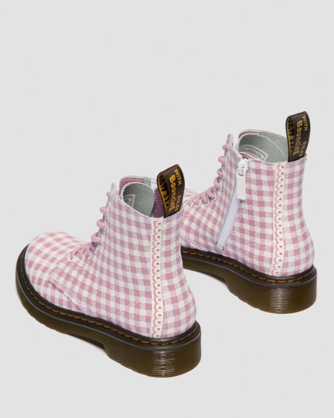 JUNIOR 1460 Gingham Leather Boots JUNIOR 1460 Gingham Leather Boots