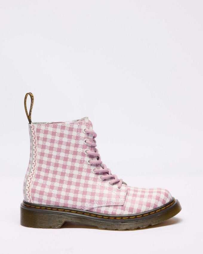 JUNIOR 1460 Gingham Leather Boots JUNIOR 1460 Gingham Leather Boots