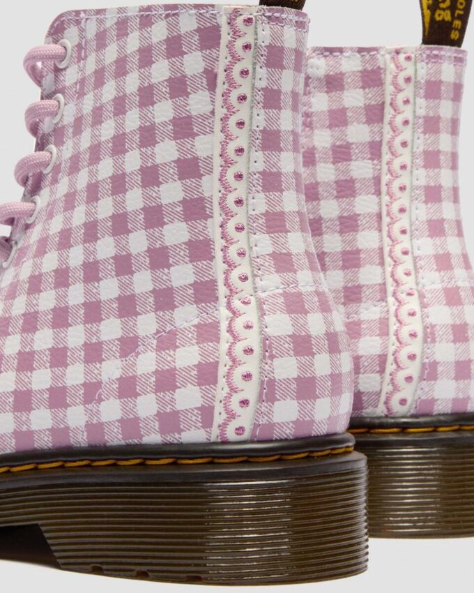 JUNIOR 1460 Gingham Leather Boots JUNIOR 1460 Gingham Leather Boots