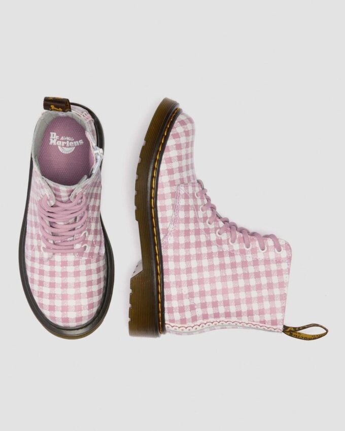 JUNIOR 1460 Gingham Leather Boots JUNIOR 1460 Gingham Leather Boots