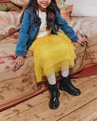 JUNIOR 1460 RAINBOW Patent Leather Lace Up Boots