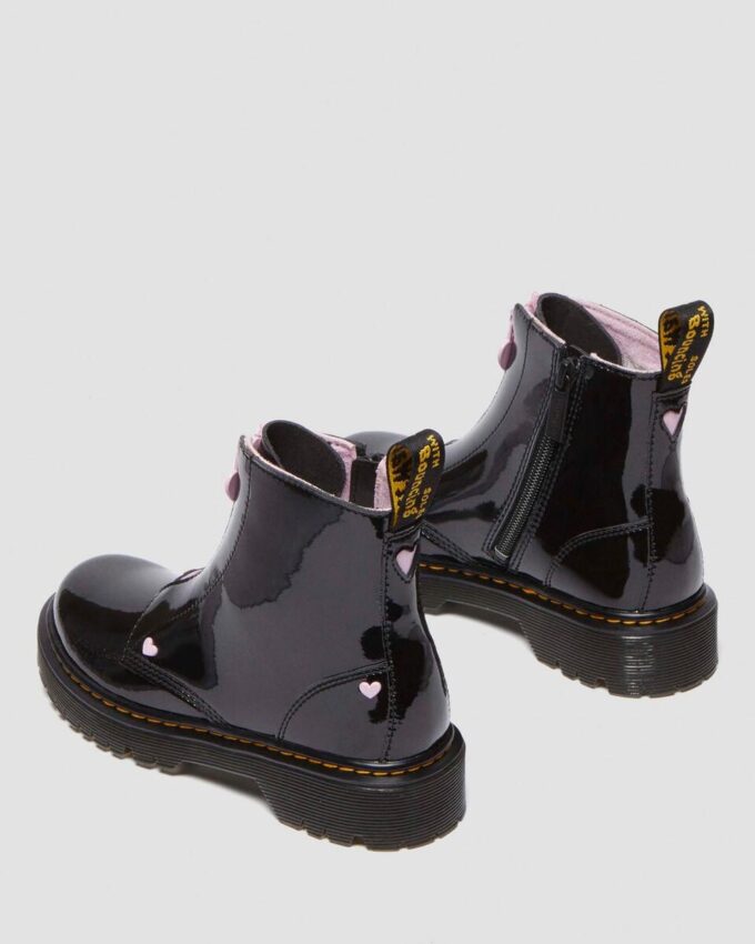 Junior Heart Nappa Patent Leather Pull-on Boots Junior Heart Nappa Patent Leather Pull-on Boots