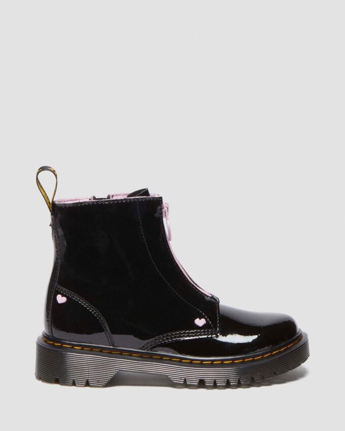 Junior Heart Nappa Patent Leather Pull-on Boots Junior Heart Nappa Patent Leather Pull-on Boots