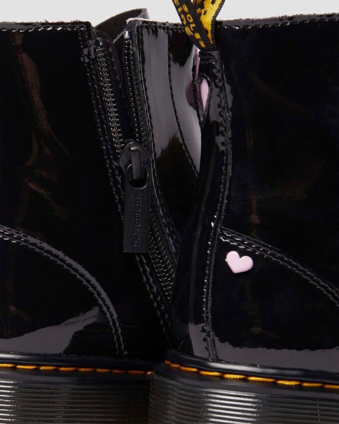 Junior Heart Nappa Patent Leather Pull-on Boots Junior Heart Nappa Patent Leather Pull-on Boots