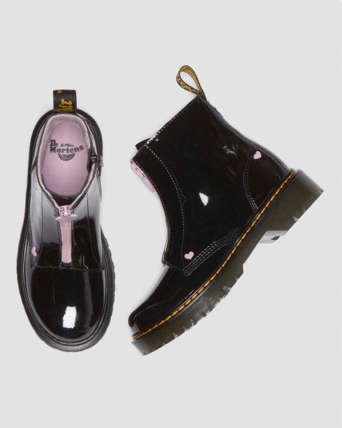 Junior Heart Nappa Patent Leather Pull-on Boots Junior Heart Nappa Patent Leather Pull-on Boots