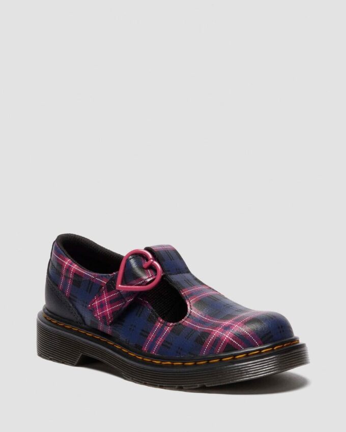 JUNIOR POLLEY II Pink Tartan Mary Jane Shoes JUNIOR POLLEY II Pink Tartan Mary Jane Shoes