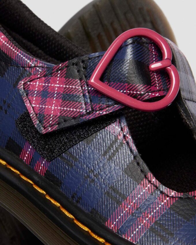 JUNIOR POLLEY II Pink Tartan Mary Jane Shoes JUNIOR POLLEY II Pink Tartan Mary Jane Shoes