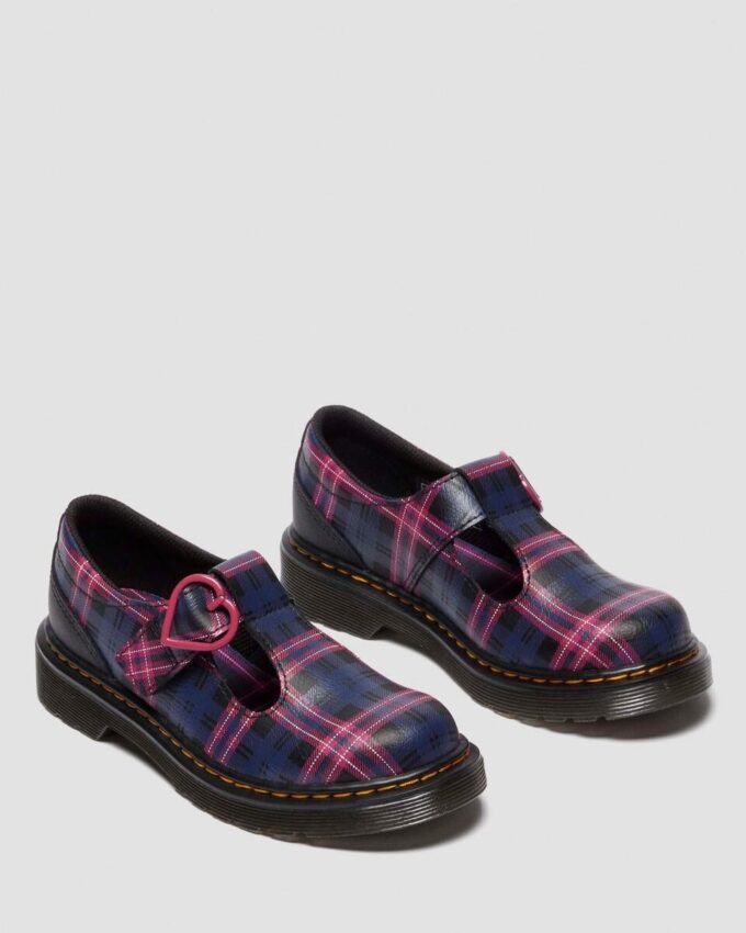 JUNIOR POLLEY II Pink Tartan Mary Jane Shoes JUNIOR POLLEY II Pink Tartan Mary Jane Shoes