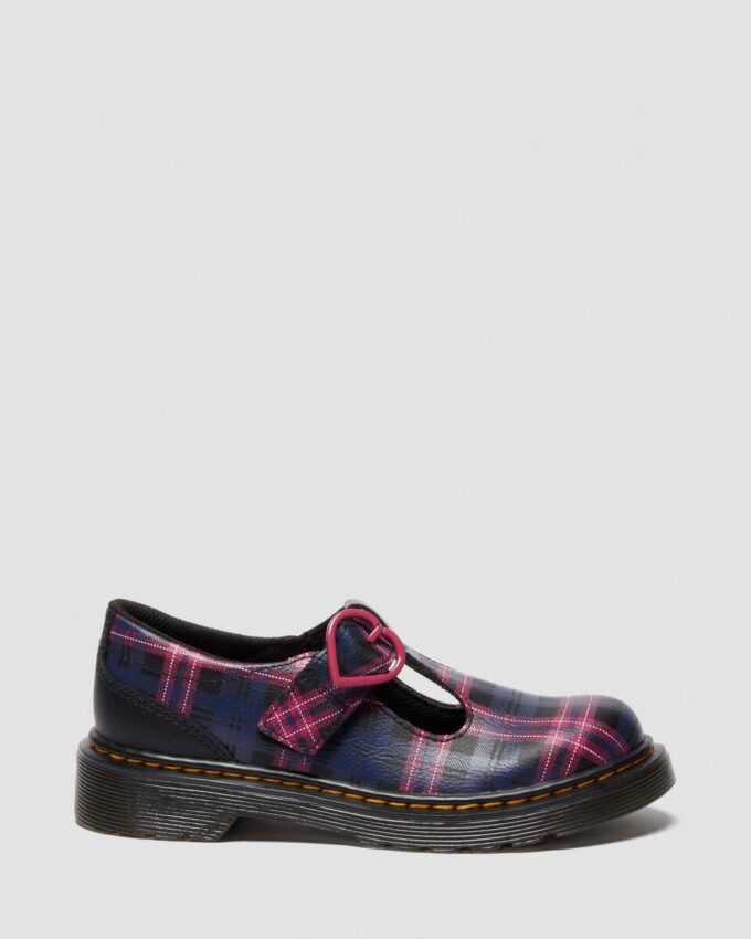 JUNIOR POLLEY II Pink Tartan Mary Jane Shoes JUNIOR POLLEY II Pink Tartan Mary Jane Shoes