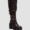 Kasey Kinsley Leather Knee High Heeled Boots Kasey Kinsley Leather Knee High Heeled Boots