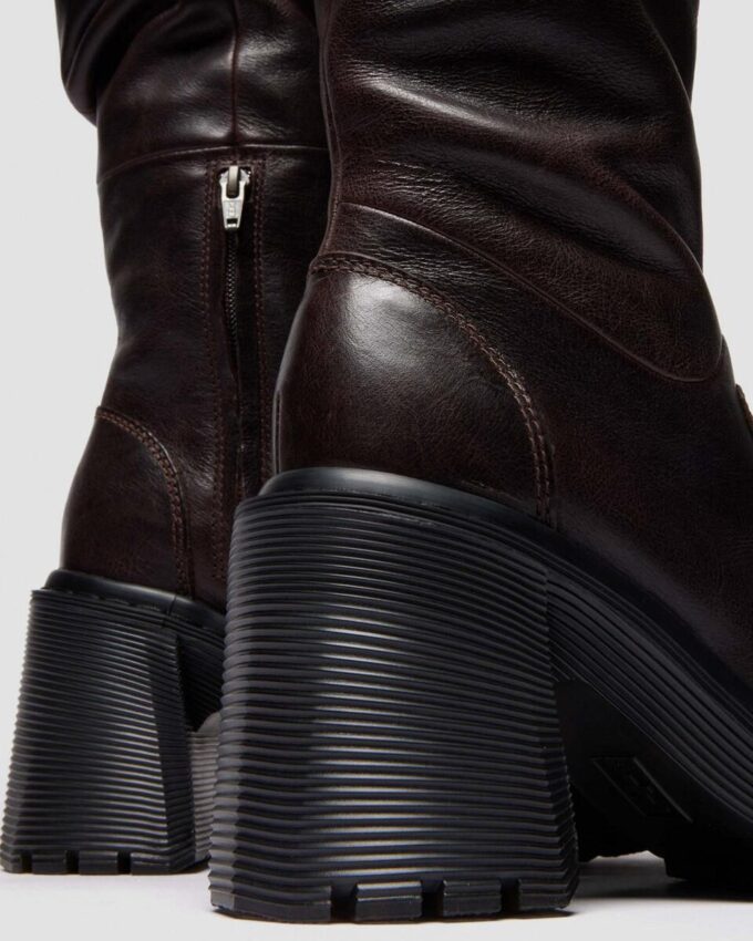Kasey Kinsley Leather Knee High Heeled Boots Kasey Kinsley Leather Knee High Heeled Boots