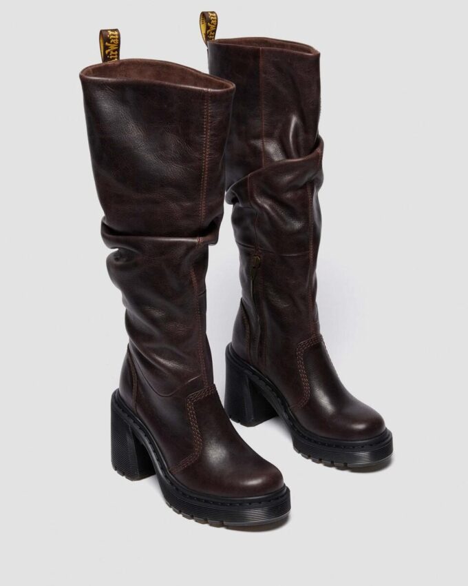 Kasey Kinsley Leather Knee High Heeled Boots Kasey Kinsley Leather Knee High Heeled Boots
