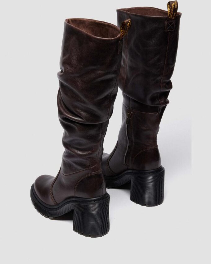 Kasey Kinsley Leather Knee High Heeled Boots Kasey Kinsley Leather Knee High Heeled Boots
