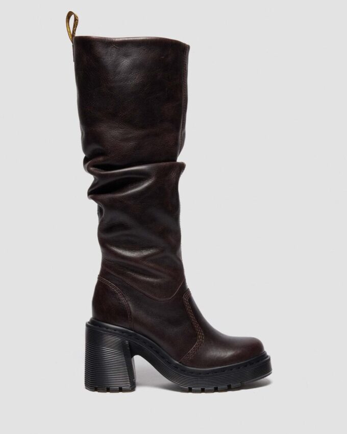 Kasey Kinsley Leather Knee High Heeled Boots Kasey Kinsley Leather Knee High Heeled Boots