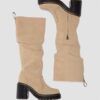 KASEY Suede Knee High Heeled Boots KASEY Suede Knee High Heeled Boots
