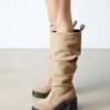 KASEY Suede Knee High Heeled Boots KASEY Suede Knee High Heeled Boots