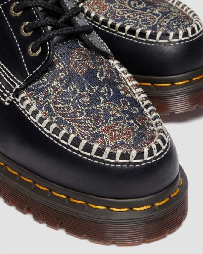Lowell Leather & Jacquard Lace Up Moc Toe Shoes Lowell Leather & Jacquard Lace Up Moc Toe Shoes