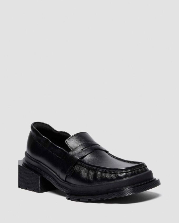 MAYBOLE LOAFER Square Toe Ruched Leather Loafers MAYBOLE LOAFER Square Toe Ruched Leather Loafers