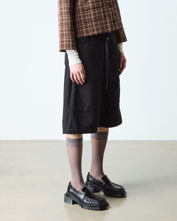 MAYBOLE LOAFER Square Toe Ruched Leather Loafers MAYBOLE LOAFER Square Toe Ruched Leather Loafers