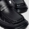 MAYBOLE LOAFER Square Toe Ruched Leather Loafers MAYBOLE LOAFER Square Toe Ruched Leather Loafers