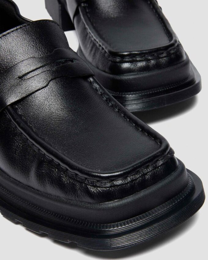 MAYBOLE LOAFER Square Toe Ruched Leather Loafers MAYBOLE LOAFER Square Toe Ruched Leather Loafers