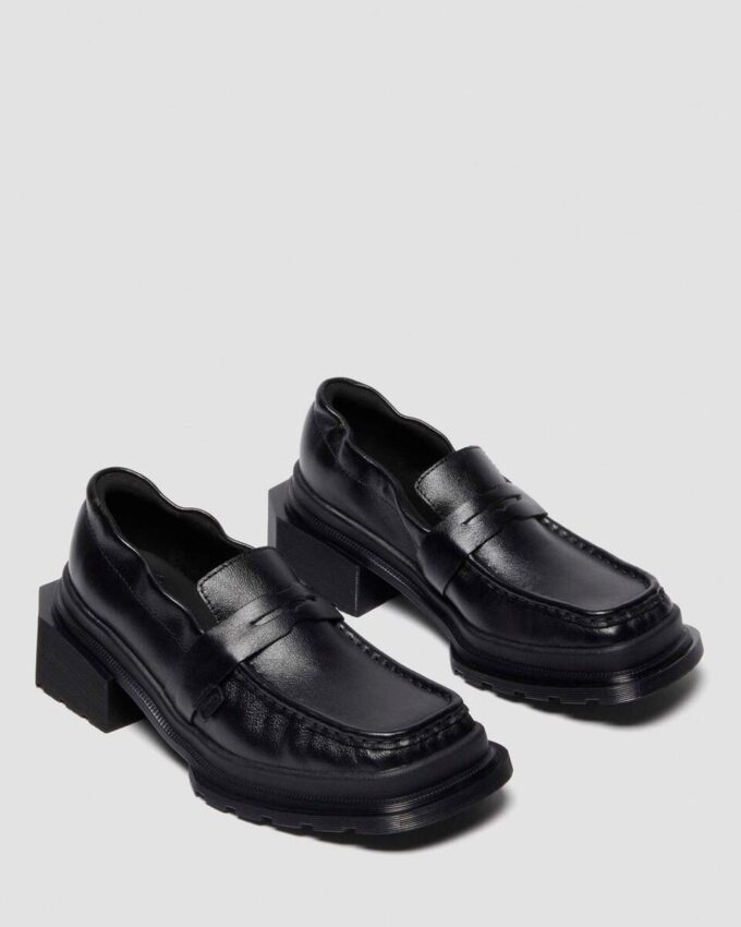 MAYBOLE LOAFER Square Toe Ruched Leather Loafers MAYBOLE LOAFER Square Toe Ruched Leather Loafers