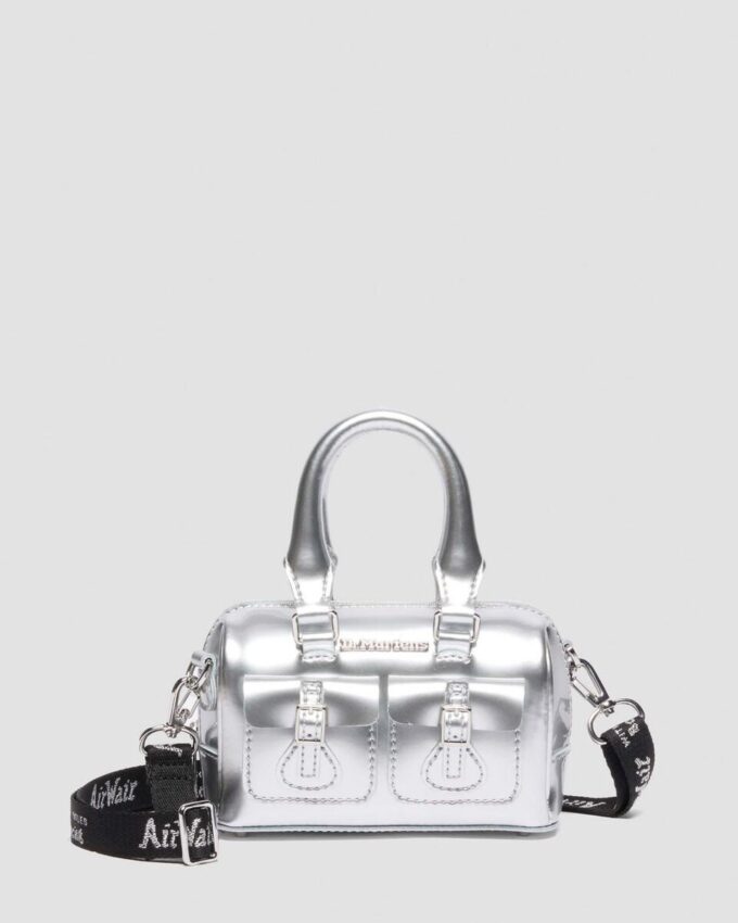 Mini Top Handle Bag Silver Patent Leather Bag Mini Top Handle Bag Silver Patent Leather Bag