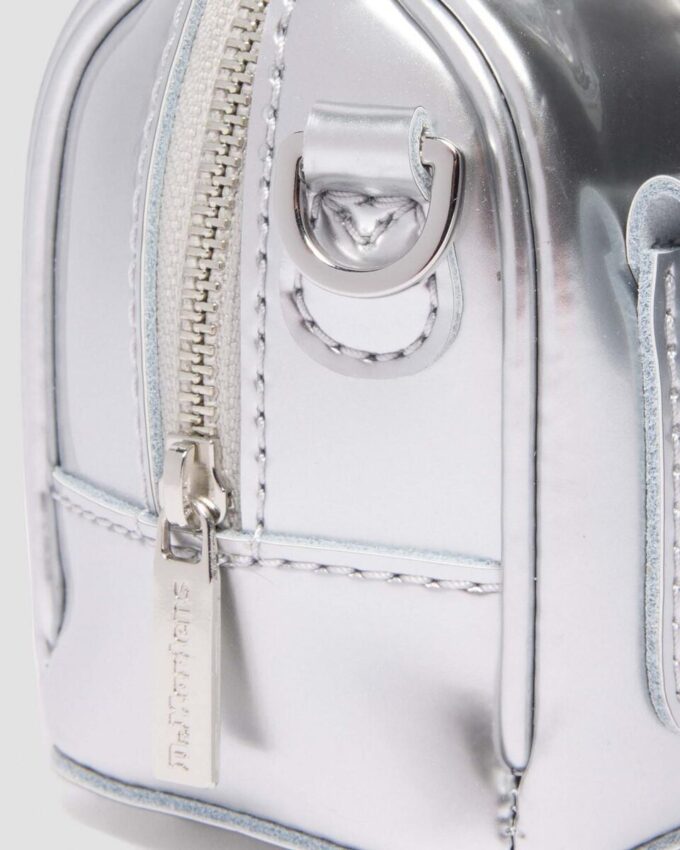 Mini Top Handle Bag Silver Patent Leather Bag Mini Top Handle Bag Silver Patent Leather Bag
