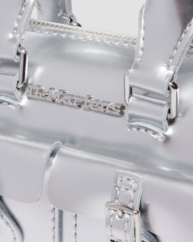 Mini Top Handle Bag Silver Patent Leather Bag Mini Top Handle Bag Silver Patent Leather Bag