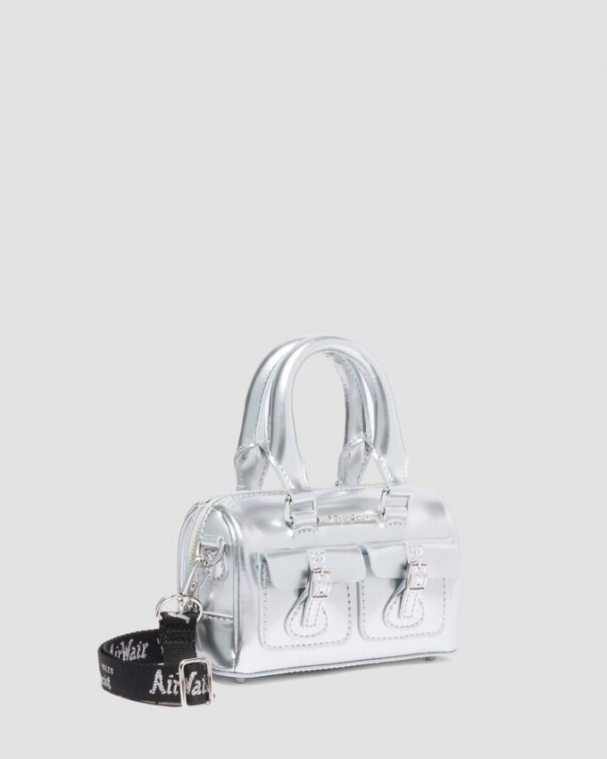 Mini Top Handle Bag Silver Patent Leather Bag Mini Top Handle Bag Silver Patent Leather Bag