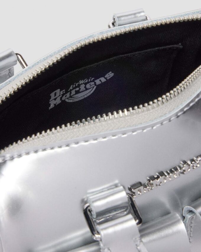 Mini Top Handle Bag Silver Patent Leather Bag Mini Top Handle Bag Silver Patent Leather Bag