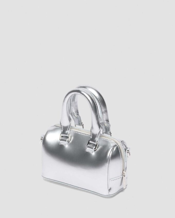 Mini Top Handle Bag Silver Patent Leather Bag Mini Top Handle Bag Silver Patent Leather Bag