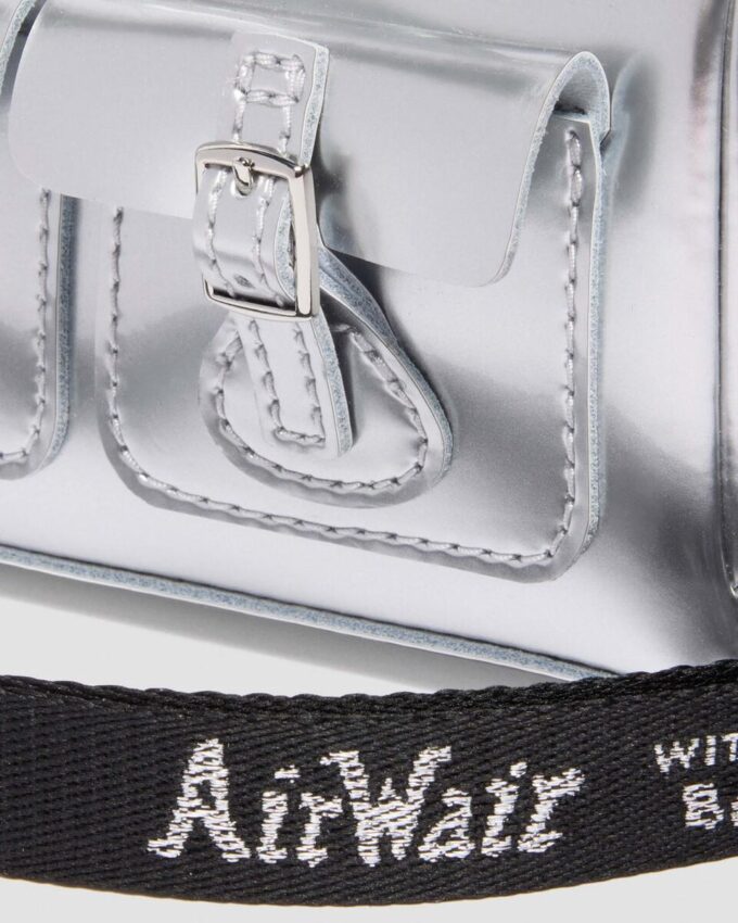 Mini Top Handle Bag Silver Patent Leather Bag Mini Top Handle Bag Silver Patent Leather Bag